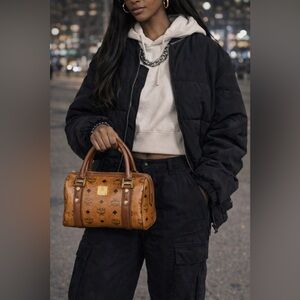 MCM Cognac Visetos Boston Bag. Comes with COA
